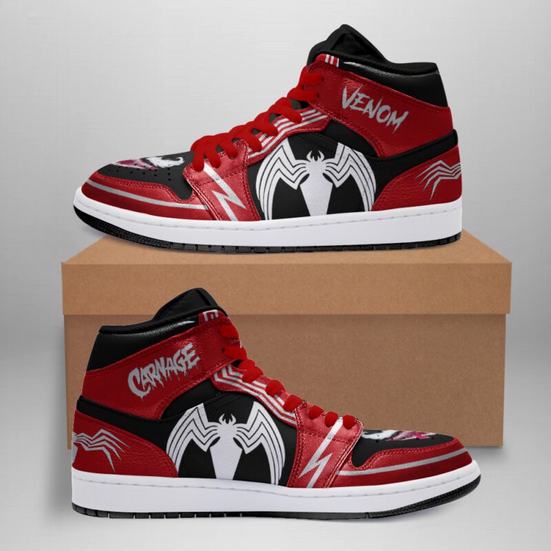 Venom vs Carnage Air Jordan 1 High Top Sneakers Custom Shoes 1