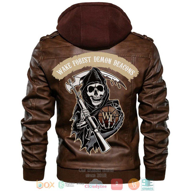 Wake-Forest-Demon-Deacons-NCAA-Basketball-Sons-Of-Anarchy-Brown-Leather-Jacket-LJ2902 Wake Forest Demon Deacons NCAA Basketball Sons Of Anarchy Brown Leather Jacket LJ2902