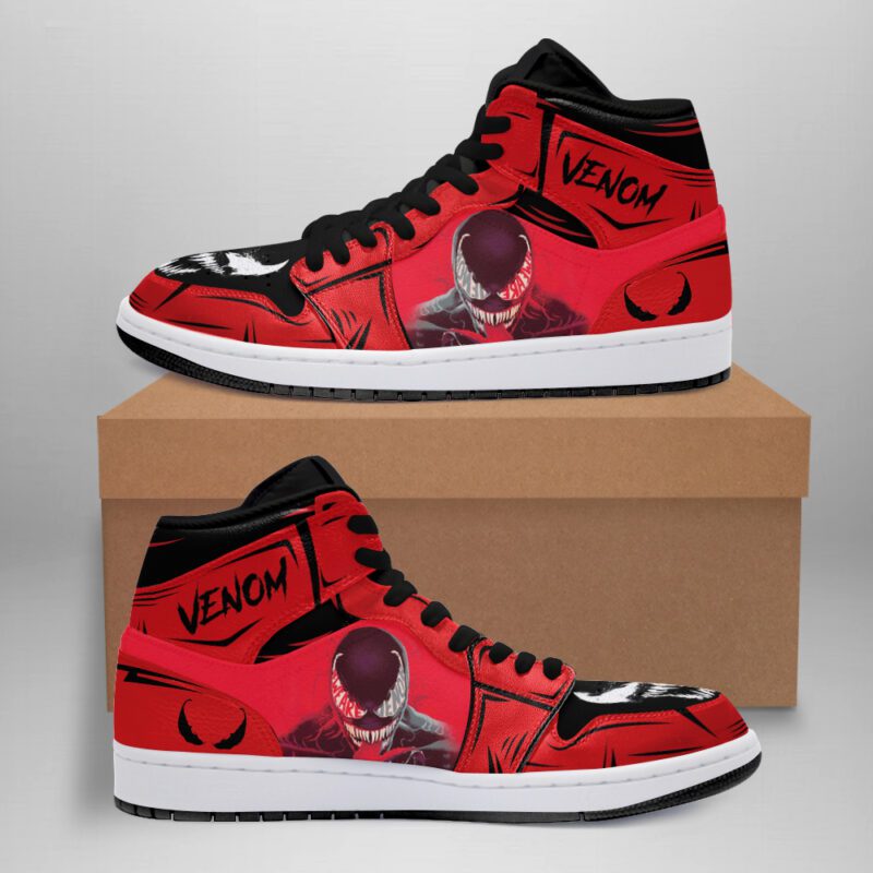 We Are Venom Red Air Jordan 1 High Top Sneakers Custom Shoes 1