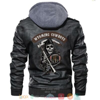 Wyoming Cowboys NCAA Football Sons Of Anarchy Black Leather Jacket LJ2981