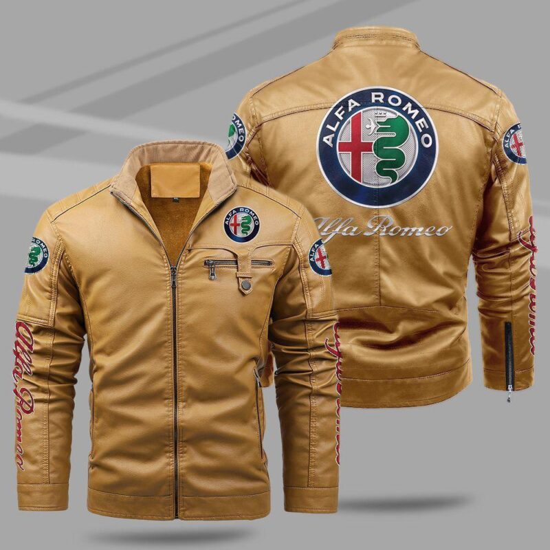 Alfa Romeo Fleece Leather Jacket TFLJ026 1