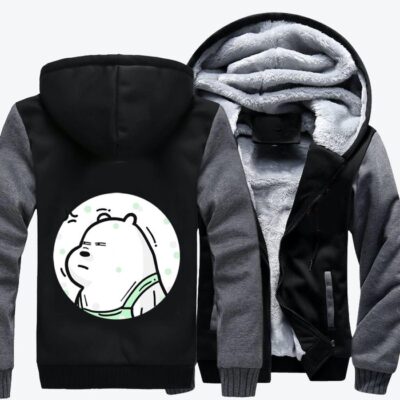Angry Ice Bear We Bare Bears Fleece Zip Hoodie Jacket 2