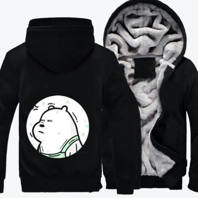 Angry Ice Bear We Bare Bears Fleece Zip Hoodie Jacket 3