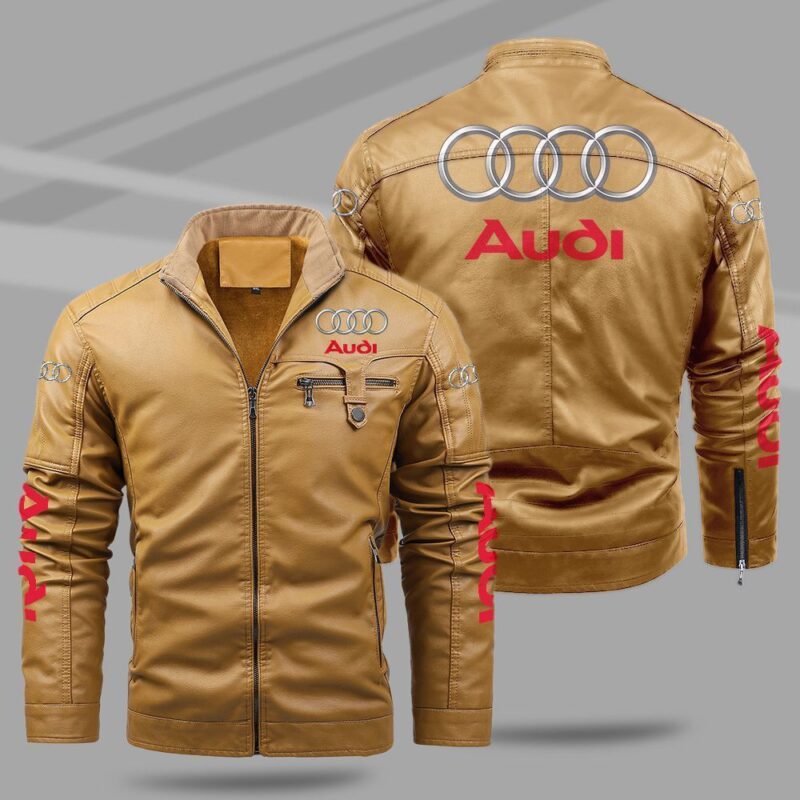 Audi Fleece Leather Jacket TFLJ046 1