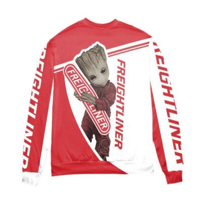Baby Groot & Freightliner Ugly Christmas Sweater - Red White 2 Baby Groot Freightliner Ugly Christmas Sweater Red White 2