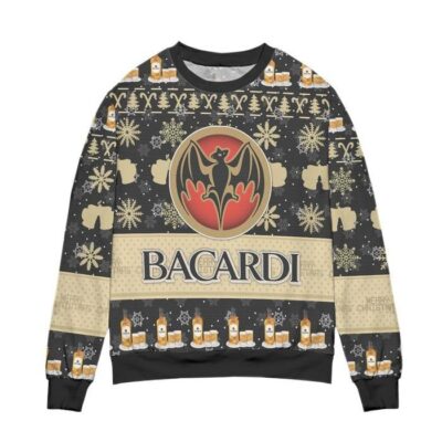 Bacardi Rum Snowflake Pattern Ugly Christmas Sweater 1 Bacardi Rum Snowflake Pattern Ugly Christmas Sweater 1