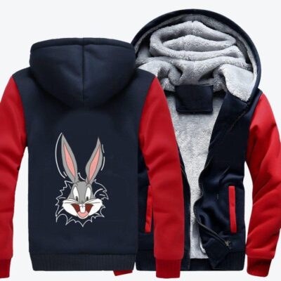 Bugs Bunny What Is Up Doc Looney Tunes Fleece Zip Hoodie Jacket 1