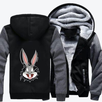 Bugs Bunny What Is Up Doc Looney Tunes Fleece Zip Hoodie Jacket 2
