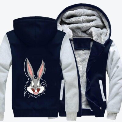 Bugs Bunny What Is Up Doc Looney Tunes Fleece Zip Hoodie Jacket
