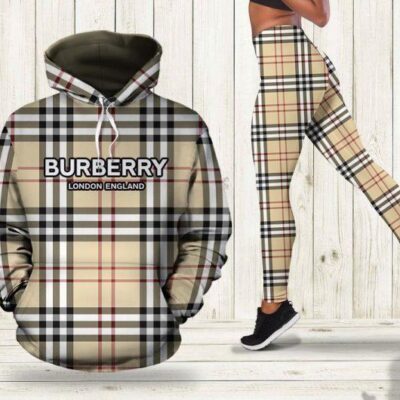 Burberry London England Hoodie Legging Set Luxury For Women