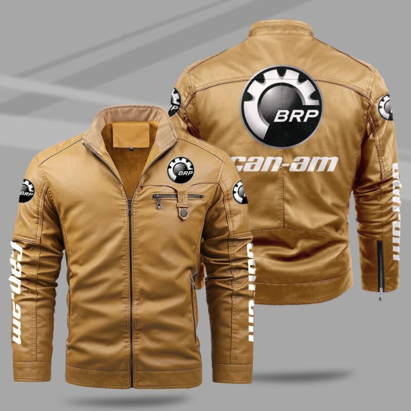 Can Am Motorcycles Fleece Leather Jacket TFLJ044 1