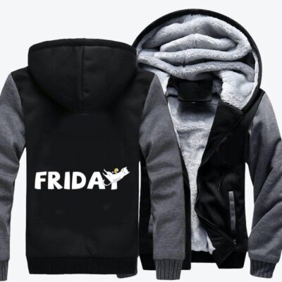 Cat Drinking Beer On Friday Cat Fleece Zip Hoodie Jacket 2
