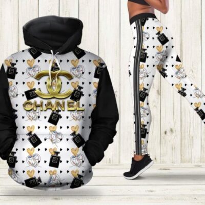 Chanel Perfume Hoodie Legging Set Luxury For Women