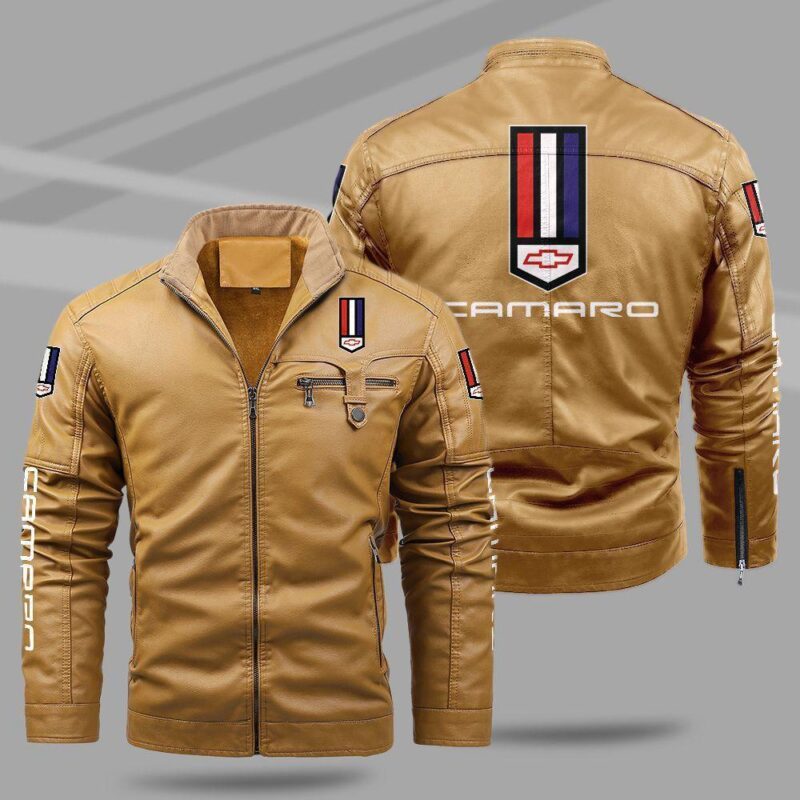 Chevrolet Camaro Fleece Leather Jacket TFLJ003 1