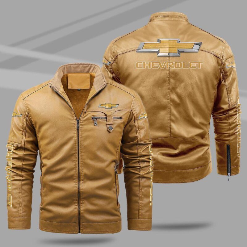 Chevrolet Fleece Leather Jacket TFLJ027 1