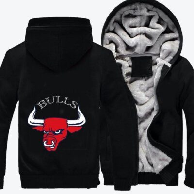 Chicago Bulls Basketball Fleece Zip Hoodie Jacket 3