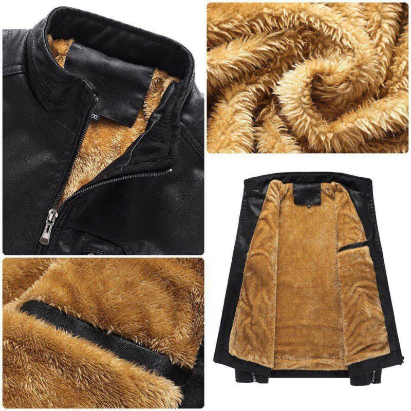 Cleveland Guardians Fleece Leather Jacket CFLJ037 2
