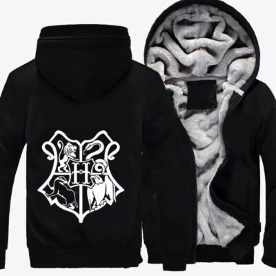 Coat Of Arms Of Hogwarts Harry Potter Fleece Zip Hoodie Jacket 3
