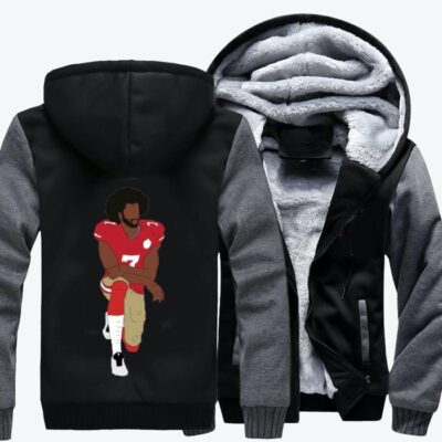 Colin Kaepernick Kneeling Football Fleece Zip Hoodie Jacket 2