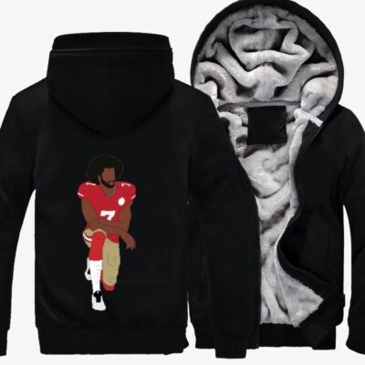 Colin Kaepernick Kneeling Football Fleece Zip Hoodie Jacket 3