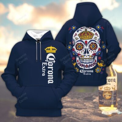 Corona Extra Floral Skull Unisex 3D Hoodie TSH605