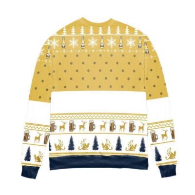 Corona Light Beer Snowflake Pattern Ugly Christmas Sweater - White Yellow 2 Corona Light Beer Snowflake Pattern Ugly Christmas Sweater White Yellow 2
