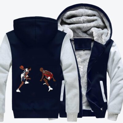 Crosses Over Michael Jordan Basketball Fleece Zip Hoodie Jacket