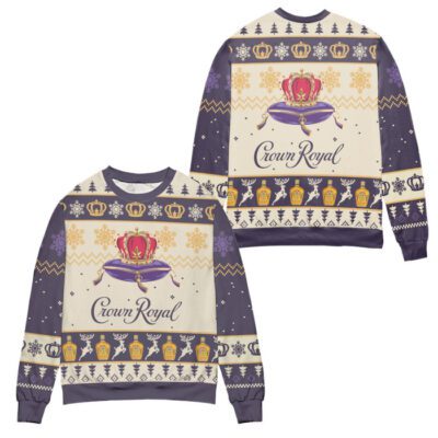 Crown Royal Logo Snowflakes Ugly Christmas Sweater