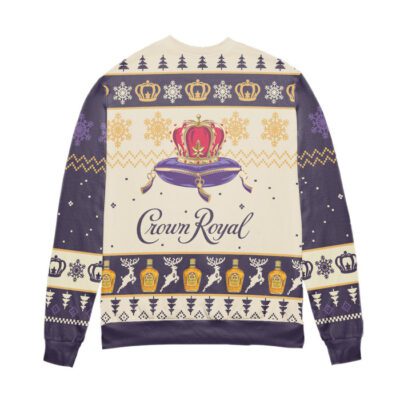 Crown Royal Reindeer & Snowflake Pattern Ugly Christmas Sweater 2 Crown Royal Reindeer Snowflake Pattern Ugly Christmas Sweater 2