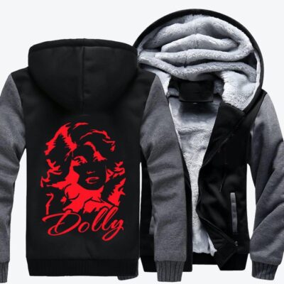 Dolly Looked Away Casual Dolly Parton Fleece Zip Hoodie Jacket 2