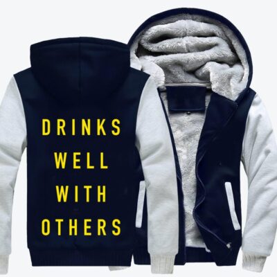 Drinks Well With Others Beer Fleece Zip Hoodie Jacket