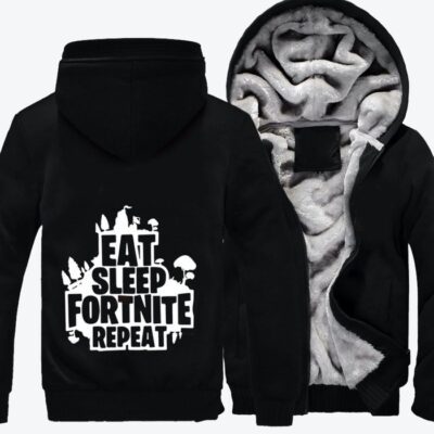 Eat Sleep Fortnite Repeat Fortnite Fleece Zip Hoodie Jacket 3