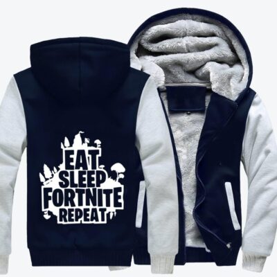 Eat Sleep Fortnite Repeat Fortnite Fleece Zip Hoodie Jacket