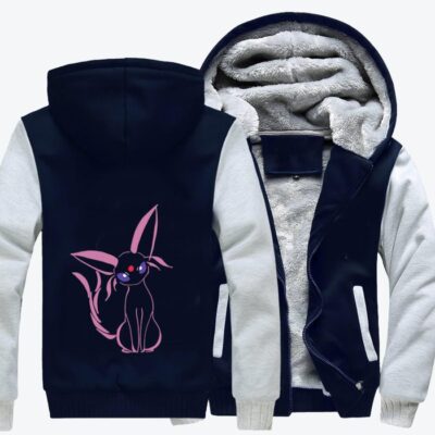 Eevee Psychic Espeon Pokemon Fleece Zip Hoodie Jacket