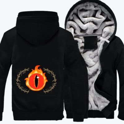 Eye Of Sauron Lord Of The Rings Fleece Zip Hoodie Jacket 3