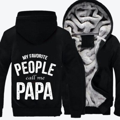 Favorite People Call Me Papa Fathers Day Fleece Zip Hoodie Jacket 3