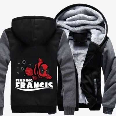 Finding Francis Deadpool Fleece Zip Hoodie Jacket 2