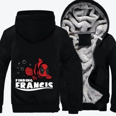 Finding Francis Deadpool Fleece Zip Hoodie Jacket 3