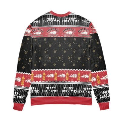 Fireball Red Hot Whisky Snowflake Ugly Christmas Sweater - Black Red 2 Fireball Red Hot Whisky Snowflake Ugly Christmas Sweater Black Red 2