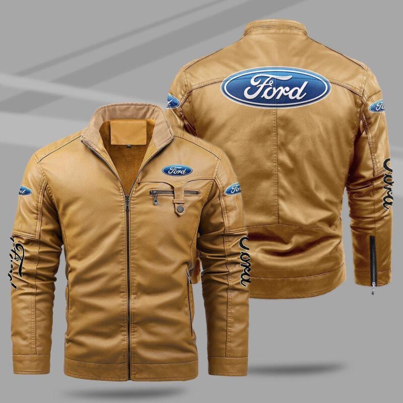 Ford Fleece Leather Jacket TFLJ042 1