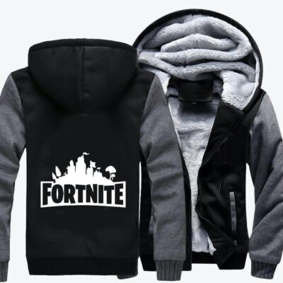 Fortnite Art Title Fortnite Fleece Zip Hoodie Jacket 2