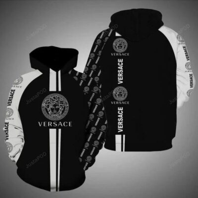 Gianni Versace Black White Unisex Hoodie For Men Women Luxury Pullover NH069