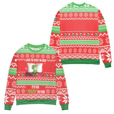 Grinch Disney It's Too Peopley Outside Ugly Christmas Sweater