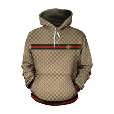 Gucci Bee Brown Unisex Hoodie For Men Women Luxury Pullover NH011