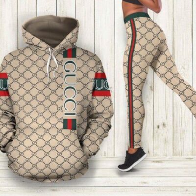 Gucci Beige Hoodie Legging Set Luxury For Women