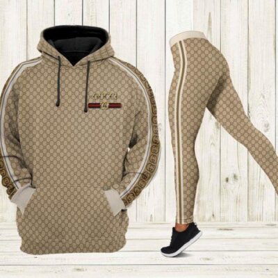 Gucci Beige Hoodie Legging Set Luxury For Women