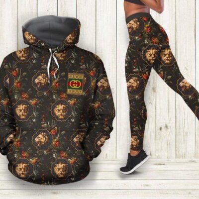 Gucci Lion Hoodie Legging Set Luxury For Women