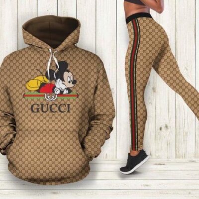 Gucci Mickey Mouse Hoodie Legging Set For Women Luxury Disney