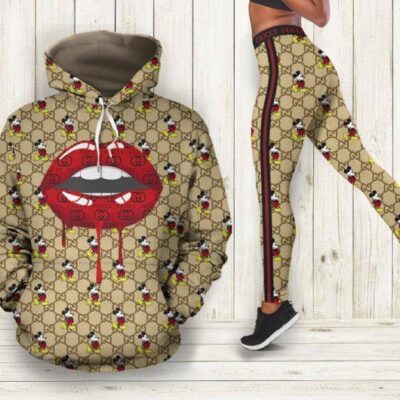 Gucci Mickey Mouse Hoodie Legging Set Luxury For Women Disney Gifts