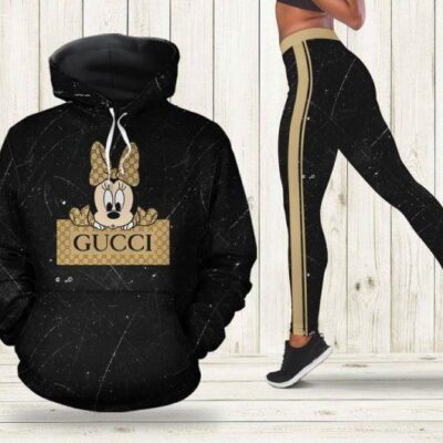 Gucci Minnie Mouse Hoodie Legging Set For Women Luxury Disney